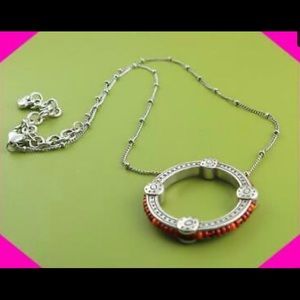 BRIGHTON GLOBAL DREAM Red Bead Silver NECKLACE NWT